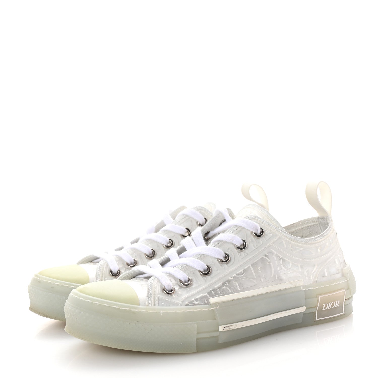 Christian Dior PVC Oblique Embossed Womens B23 Low Top Sneakers 37 White 4 of 10