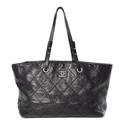 Chanel Glazed Calfskin Large On The Road Tote Black 1 of 15
