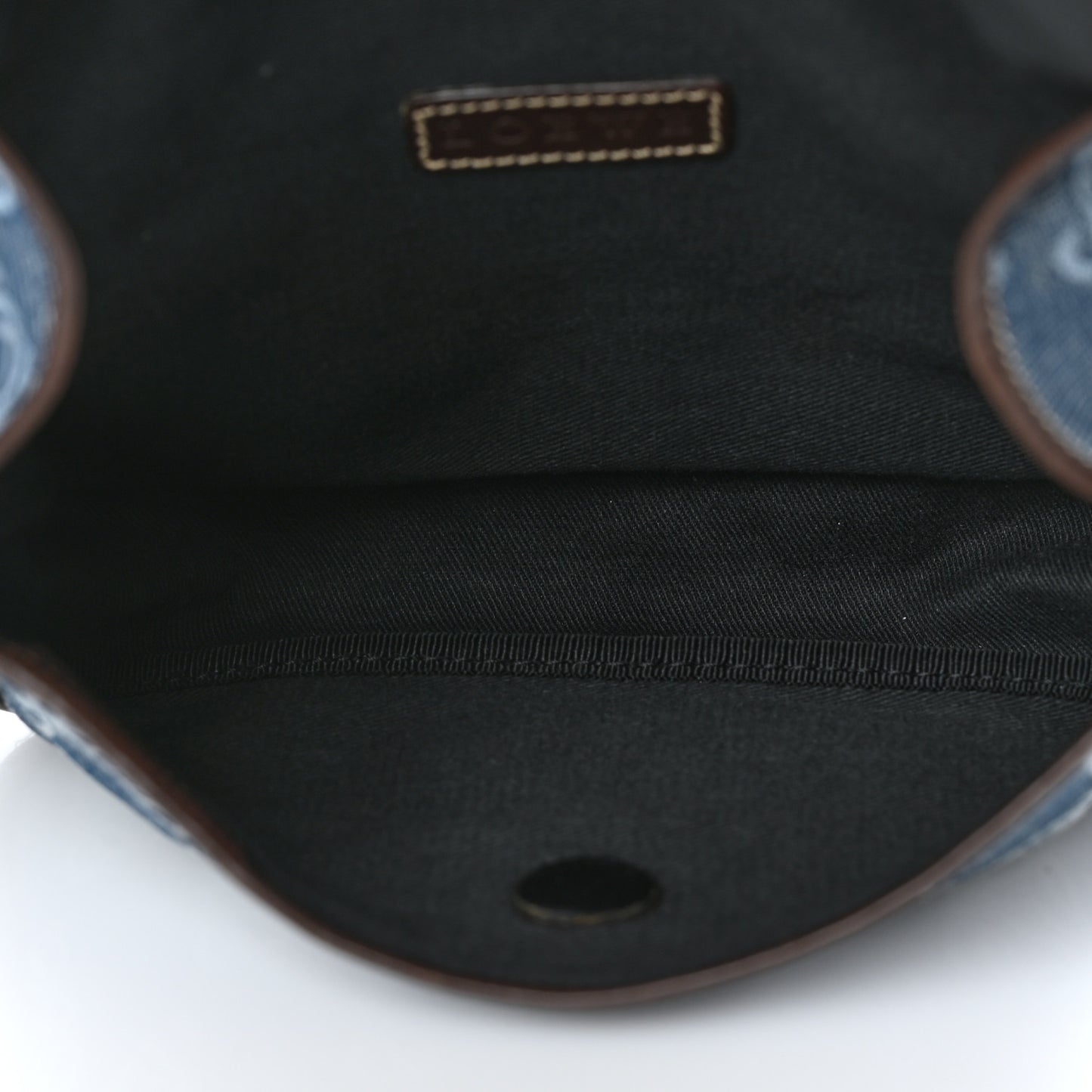 Canvas Denim Calfskin Anagram Crossbody Bag Blue Multicolor