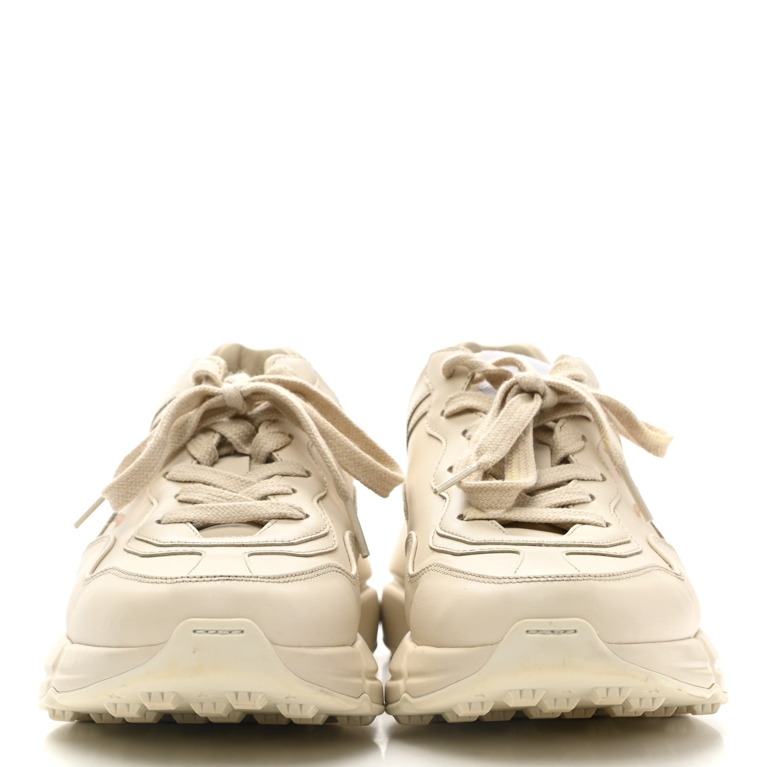 Gucci Calfskin Tiger Rhyton Sneakers 37 Ivory 2 of 11