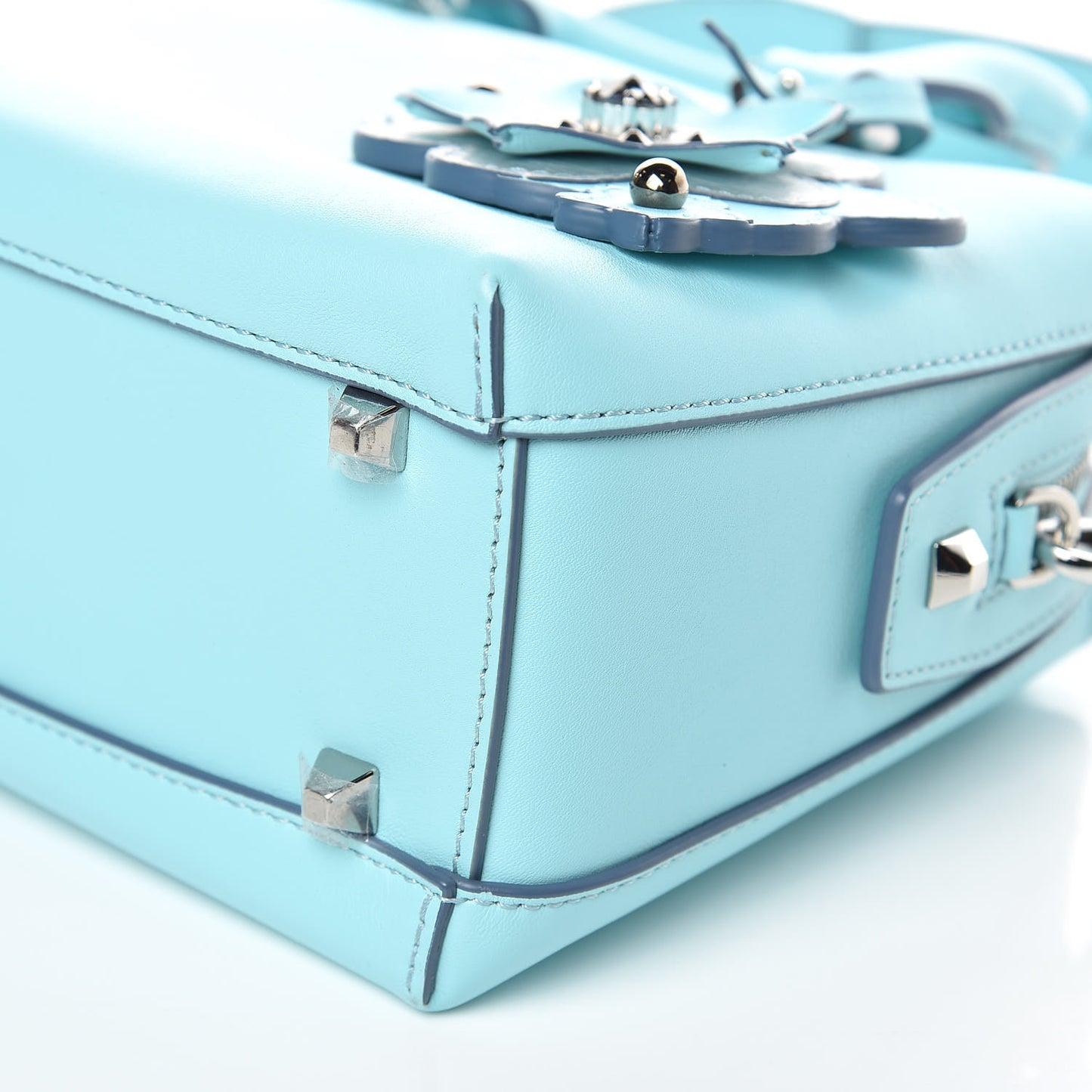 Calfskin Small Cherry Blossom Ella Boston Liquid Blue