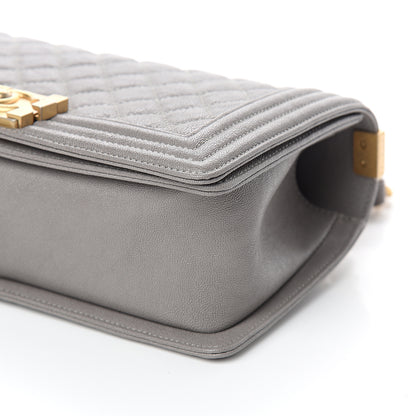 Chanel Caviar Quilted Medium Boy Flap Grey 8 of 10