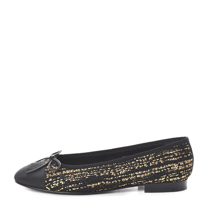Chanel Tweed Flannel Cap Toe Ballerina Flats 39 1 of 7
