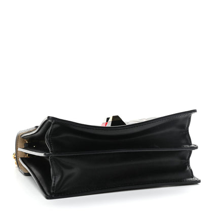 Fendi Vitello Liberty Bi-Color FF 1974 Embossed Small Kan I Shoulder Bag Black Maya 4 of 12