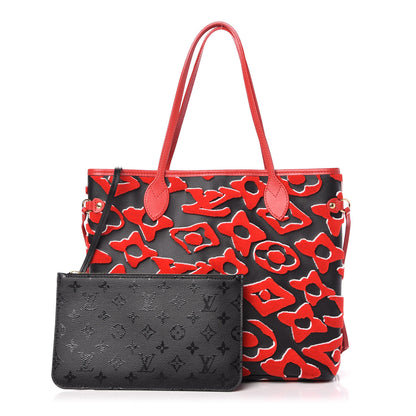 Louis Vuitton X UF Tufted Monogram Neverfull MM Black Red 1 of 10