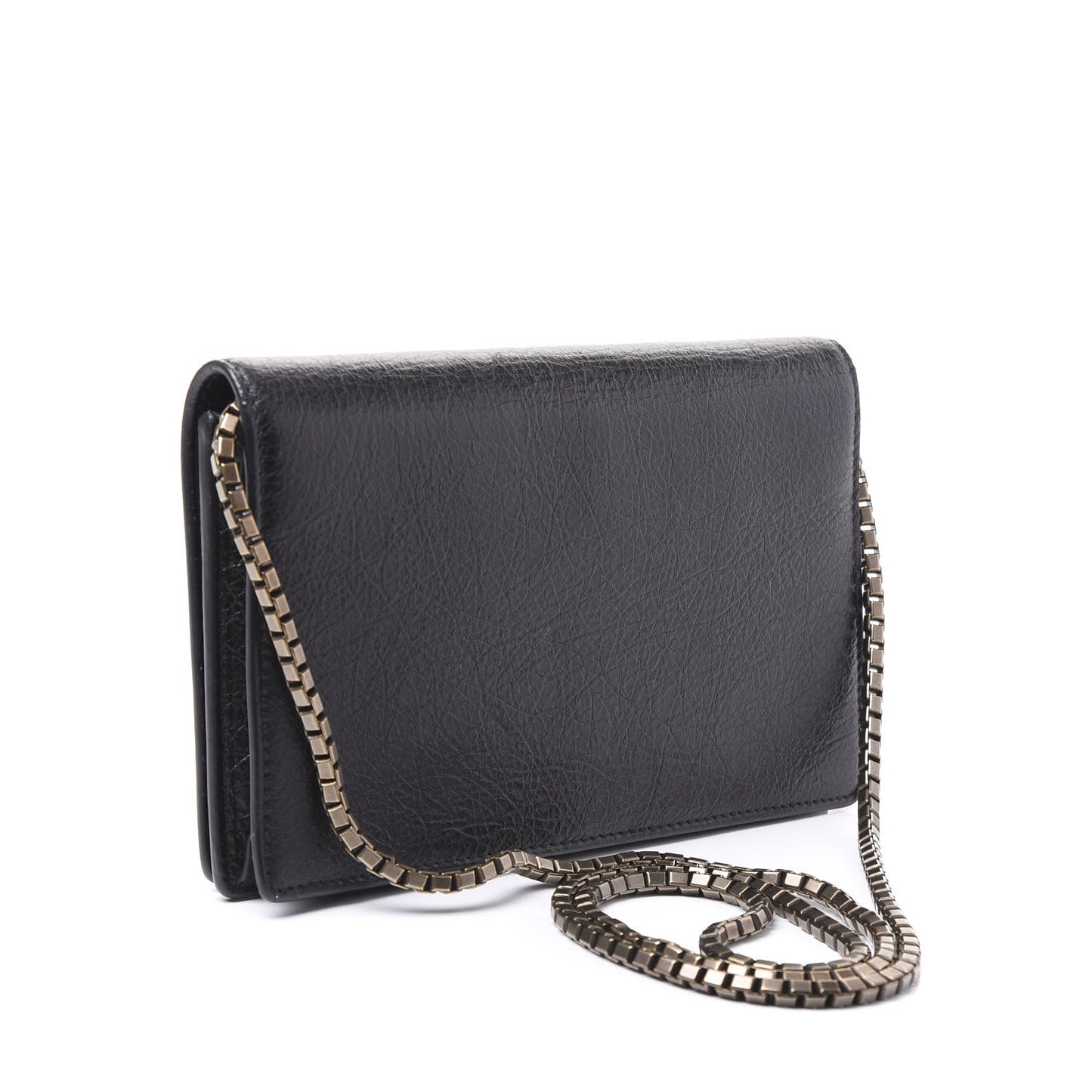 Agneau Giant 12 Brass Wallet On Chain Black