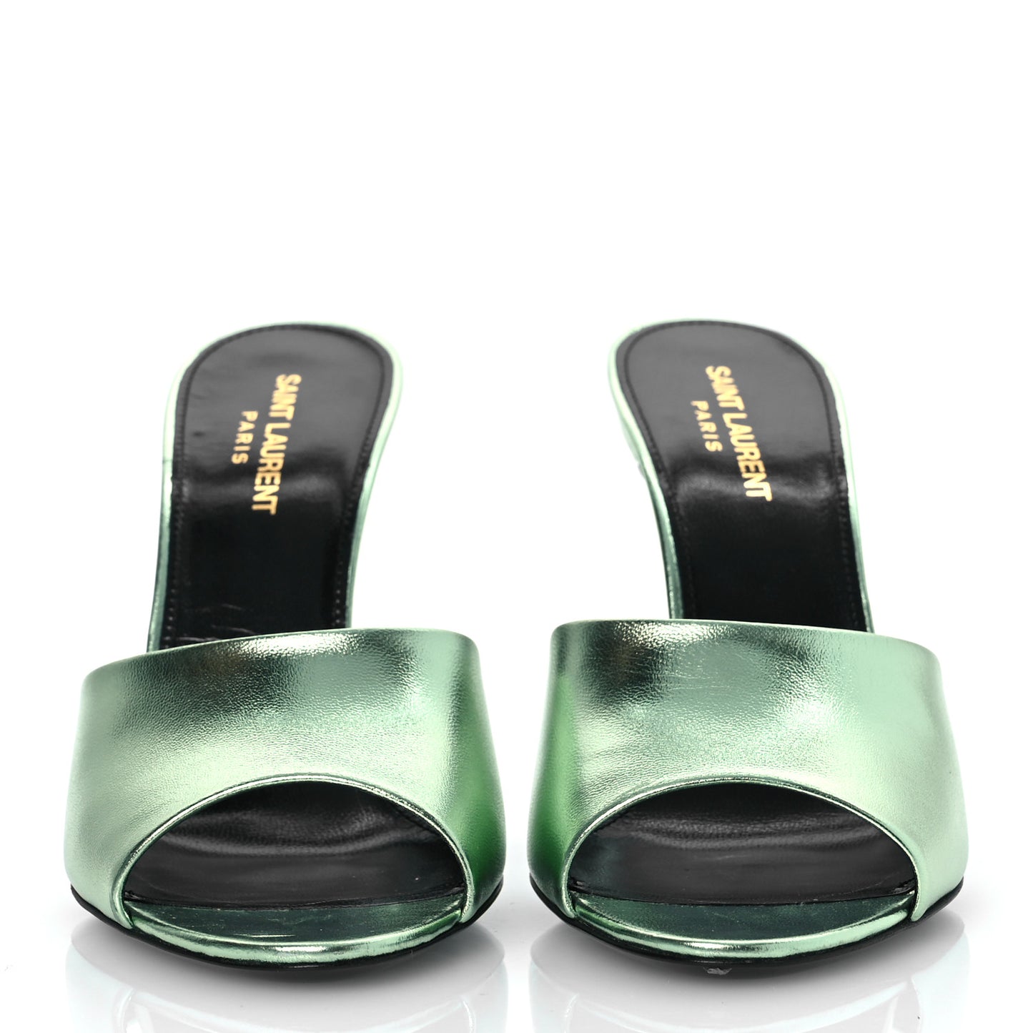 Metallic Nappa La 16 Mule Sandals 40 Green