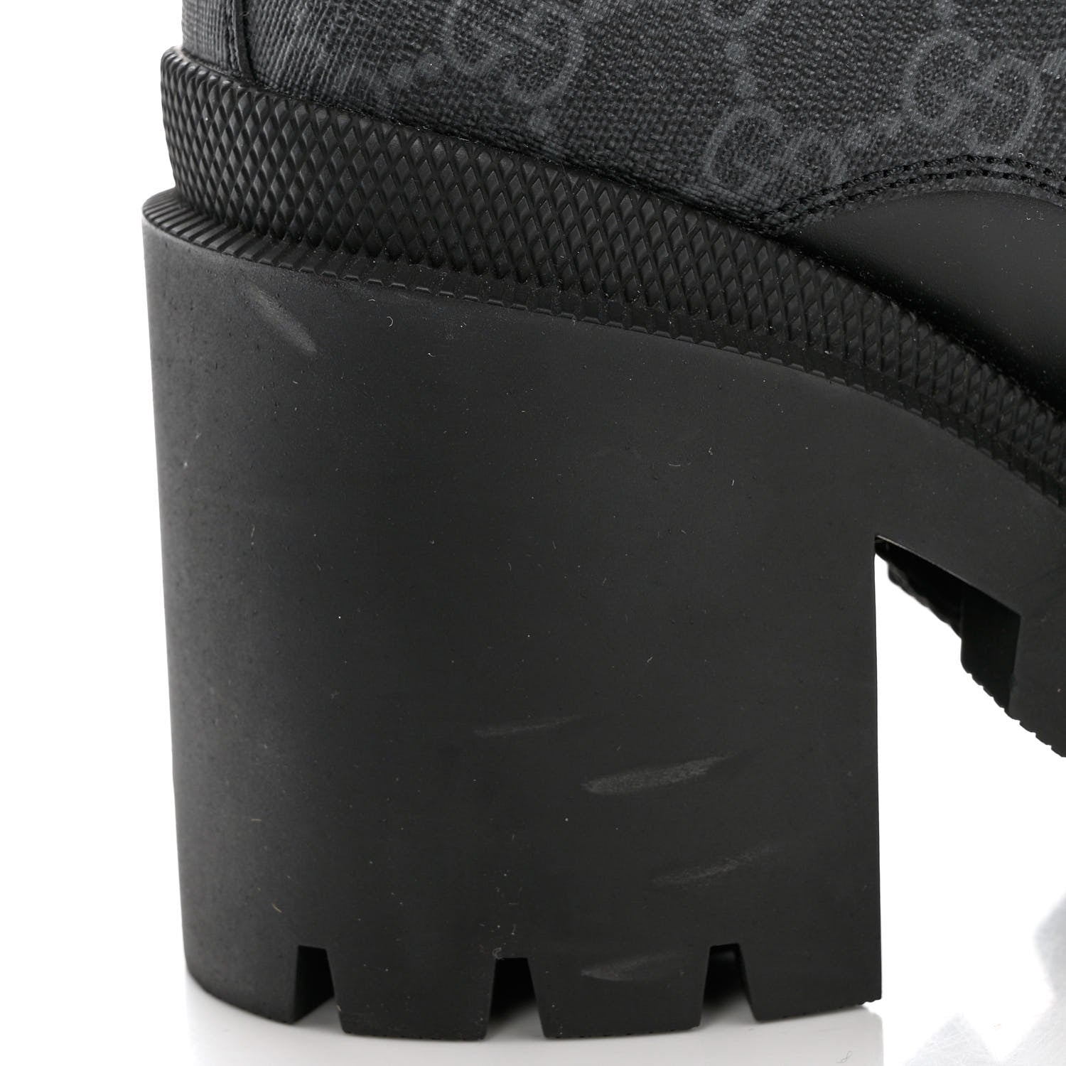 Gucci Apollo Calfskin GG Supreme Nappa Samoa Quilted Lace Up Ankle Boots 36.5 Black 10 of 10