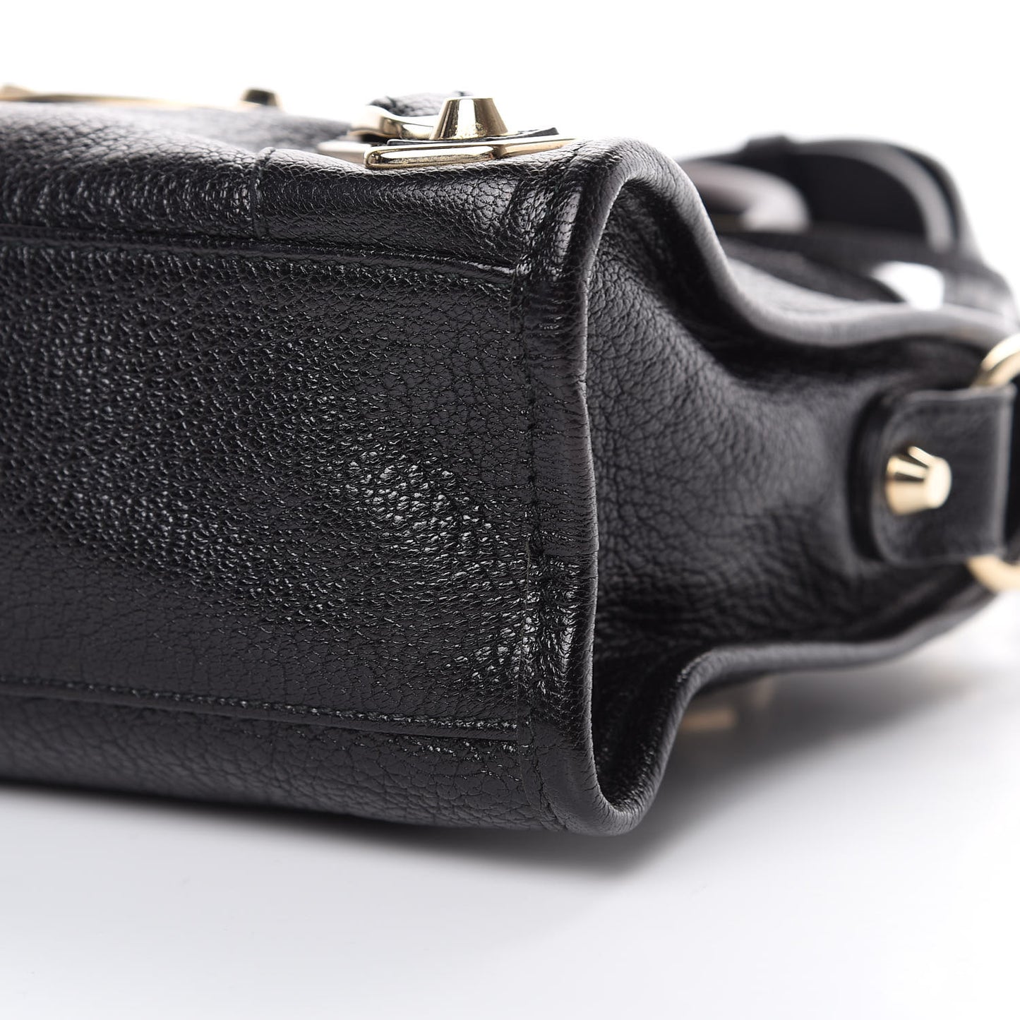 Chevre Gold Metallic Edge Hardware Mini City Black