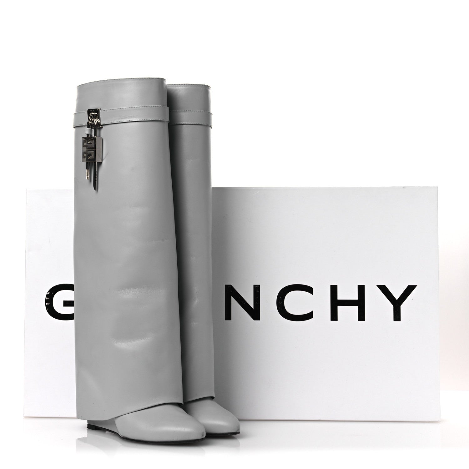 Givenchy Calfskin Shark Lock Pant Boots 39 Grey 17 of 17