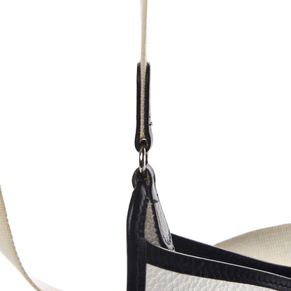 Hermes Taurillon Clemence Vespa PM White Black 16 of 16
