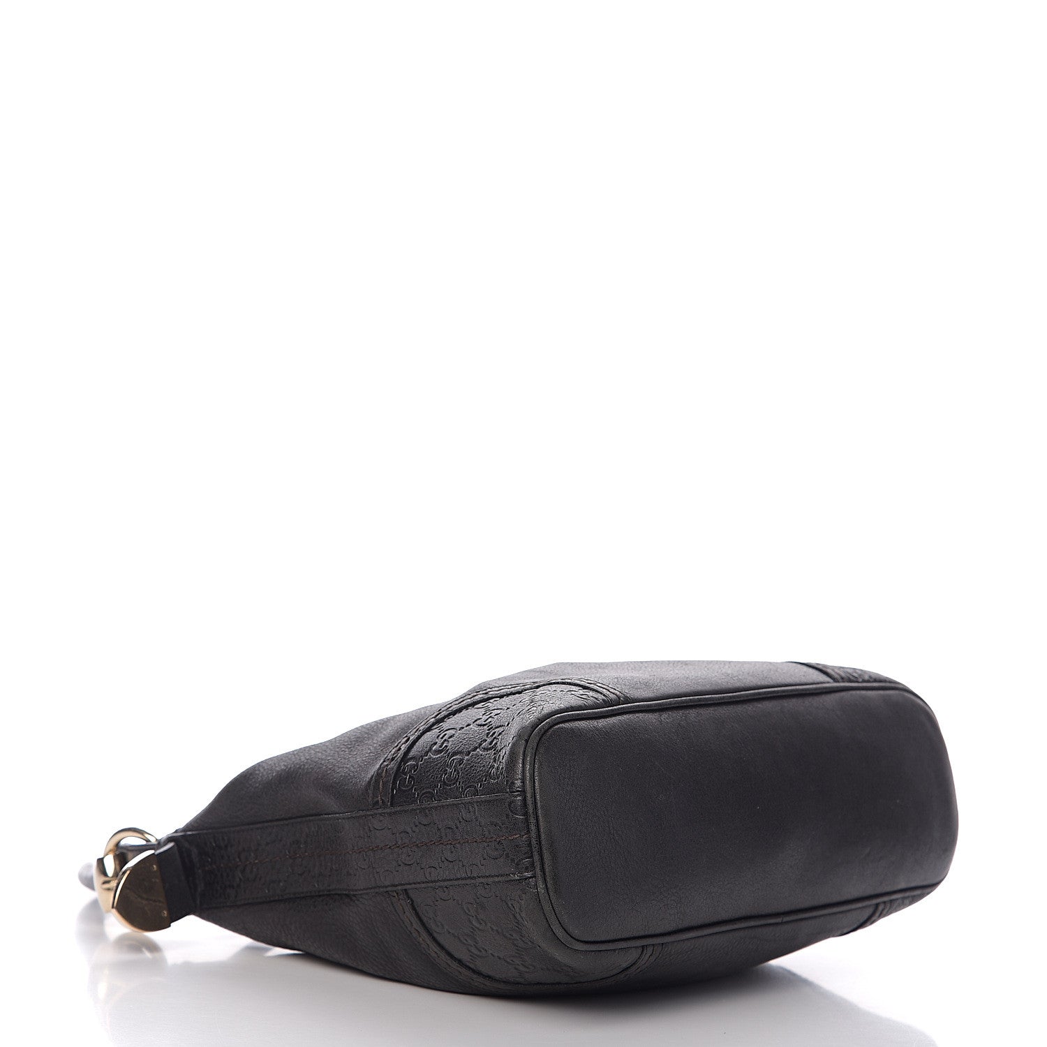 Gucci Pebbled Calfskin Guccissima Trim Medium Signoria Hobo Black 3 of 12