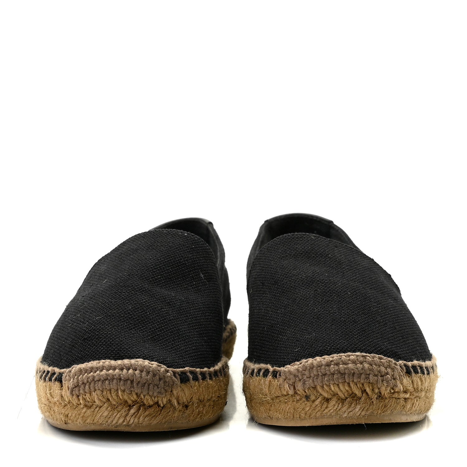 Saint Laurent Canvas Nappa Elba Light Logo Embroidered Espadrilles 37.5 Black 3 of 9