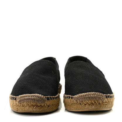 Saint Laurent Canvas Nappa Elba Light Logo Embroidered Espadrilles 37.5 Black 3 of 9
