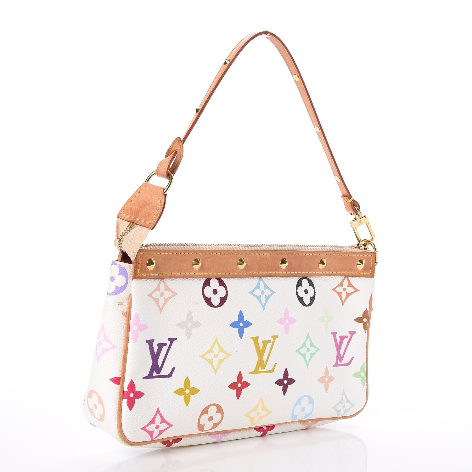 Louis Vuitton Monogram Multicolor Pochette Accessories White 3 of 7