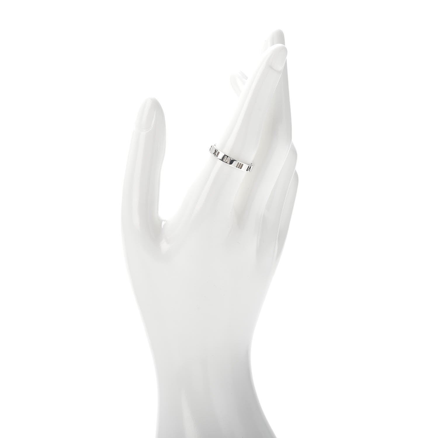 Tiffany Sterling Silver Narrow Atlas Pierced Ring 58 8.25 2 of 4