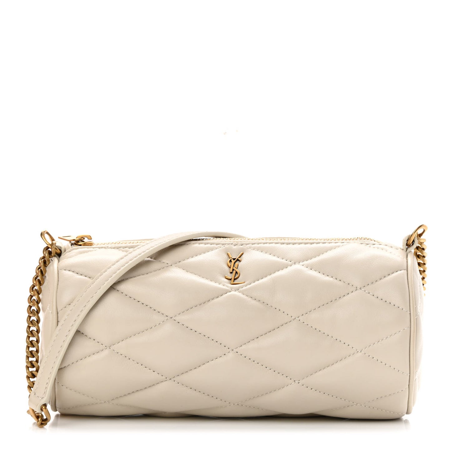 Lambskin Monogram Mini Sade Tube Bag Crema Soft