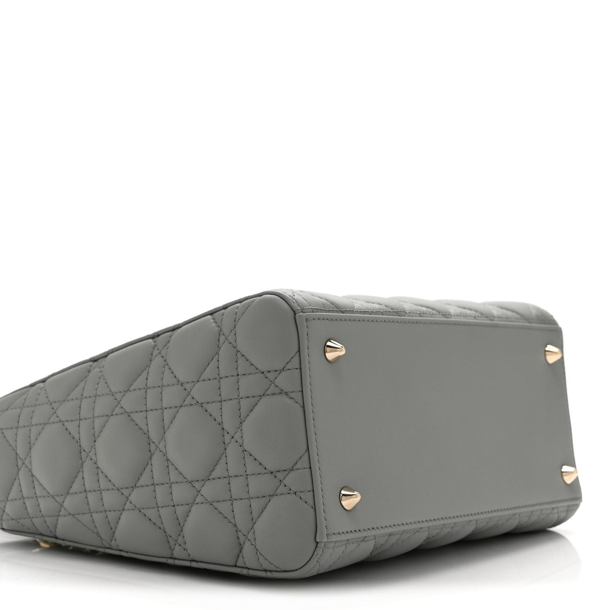Christian Dior Lambskin Cannage Medium Lady Dior Grey 9 of 10