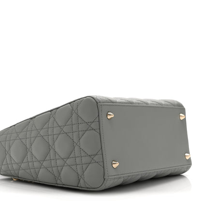 Christian Dior Lambskin Cannage Medium Lady Dior Grey 9 of 10