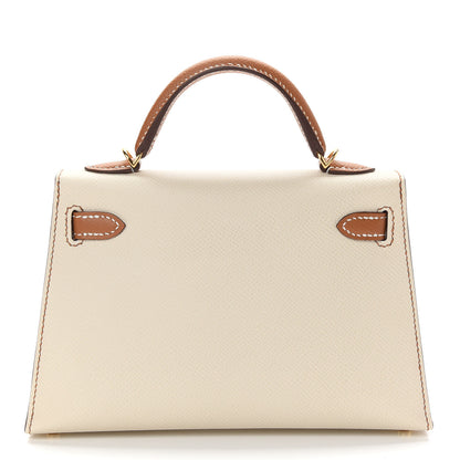Hermes Epsom Horseshoe Mini Kelly Sellier 20 Craie Gold 4 of 33