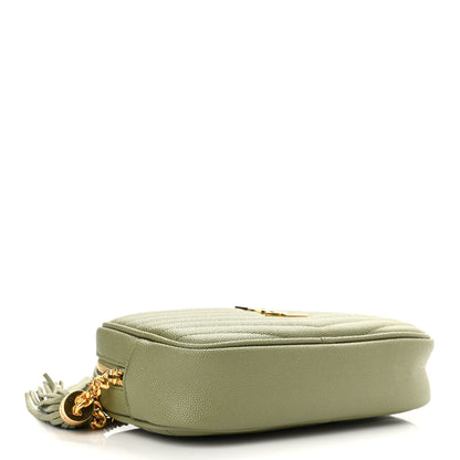Saint Laurent Grain De Poudre Matelasse Monogram Mini Lou Camera Bag Pistachio 4 of 10