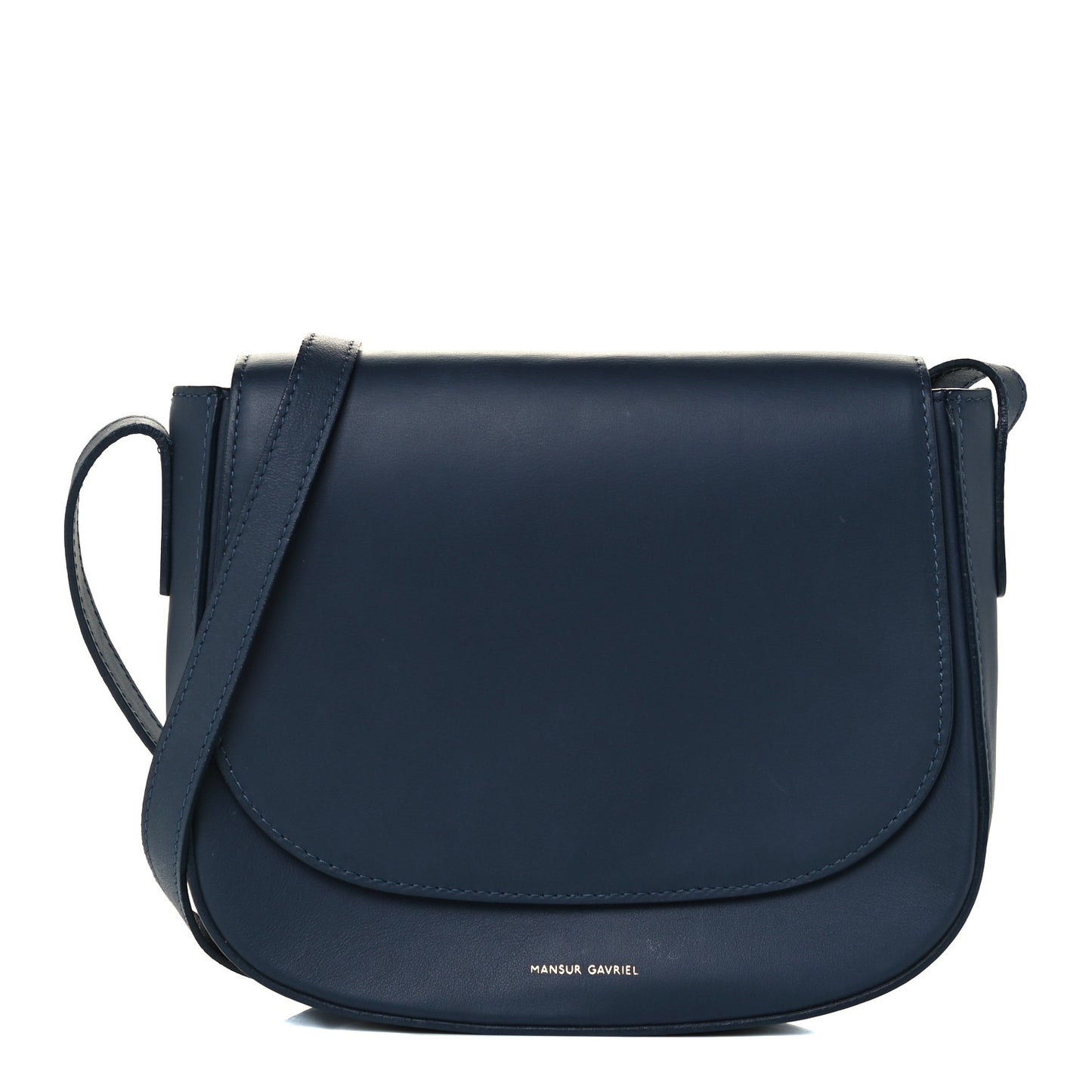 Calfskin Flap Crossbody Bag Blu