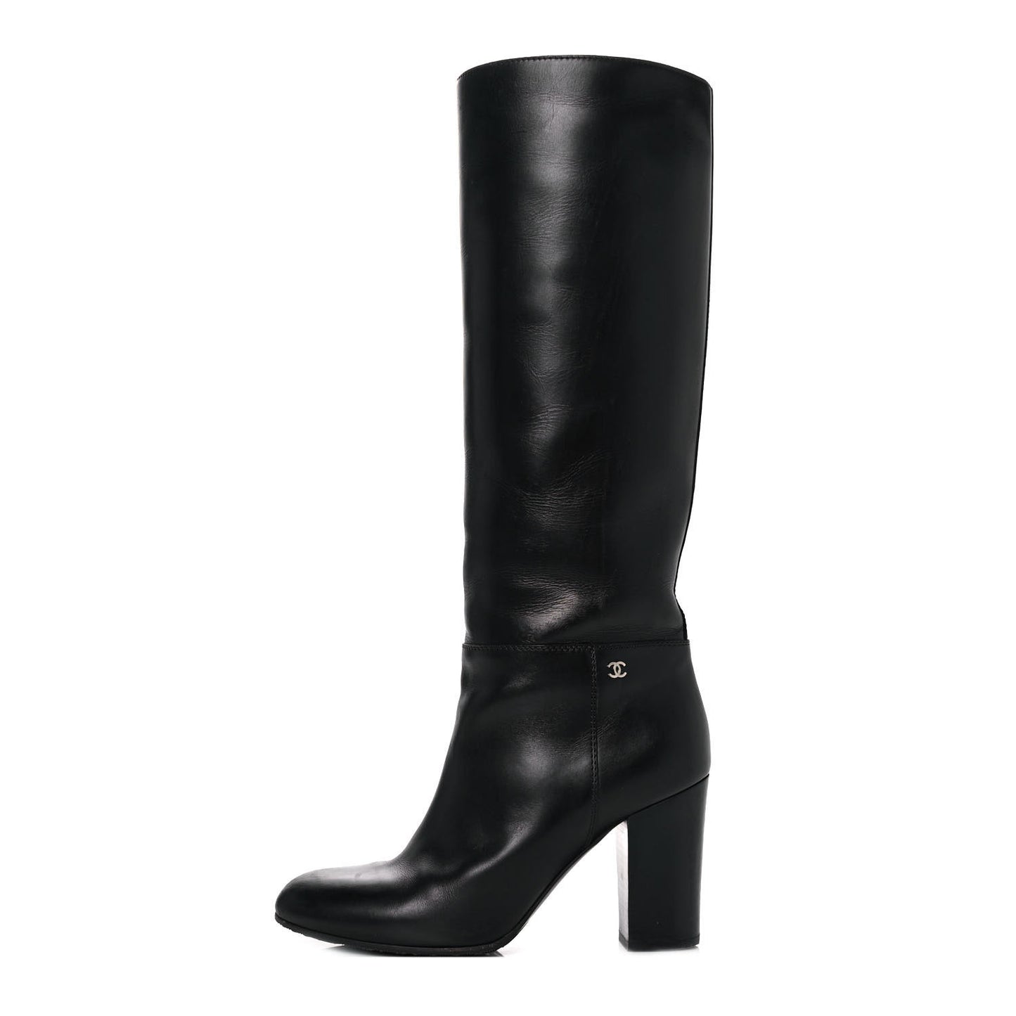 Calfskin Knee High Boots 39 Black