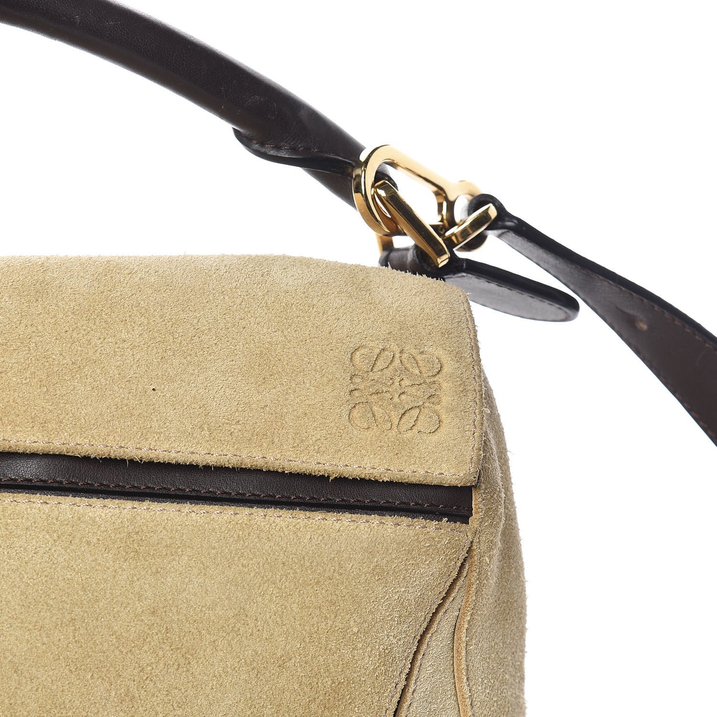 Suede Medium Puzzle Bag Gold