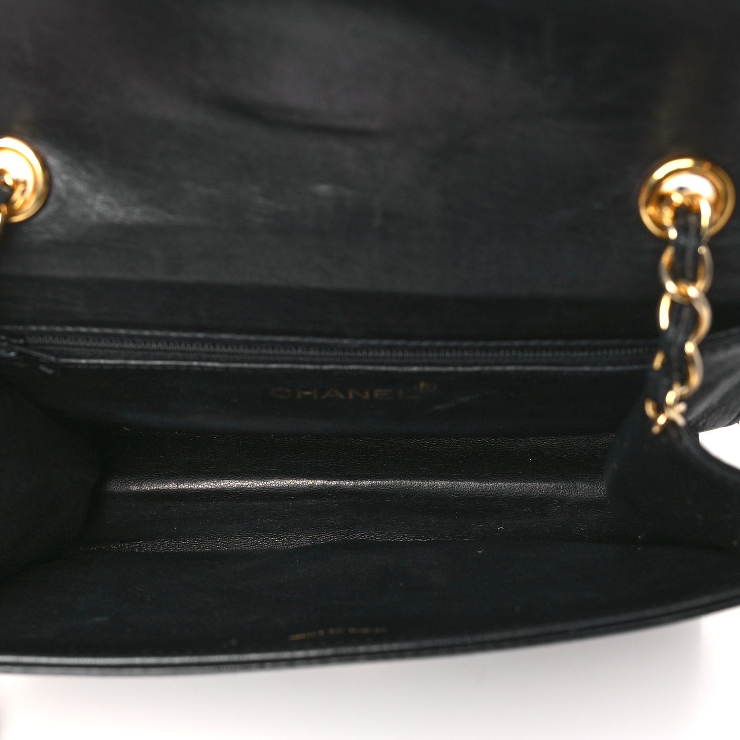 Lambskin Quilted Flap Shoulder Bag Black