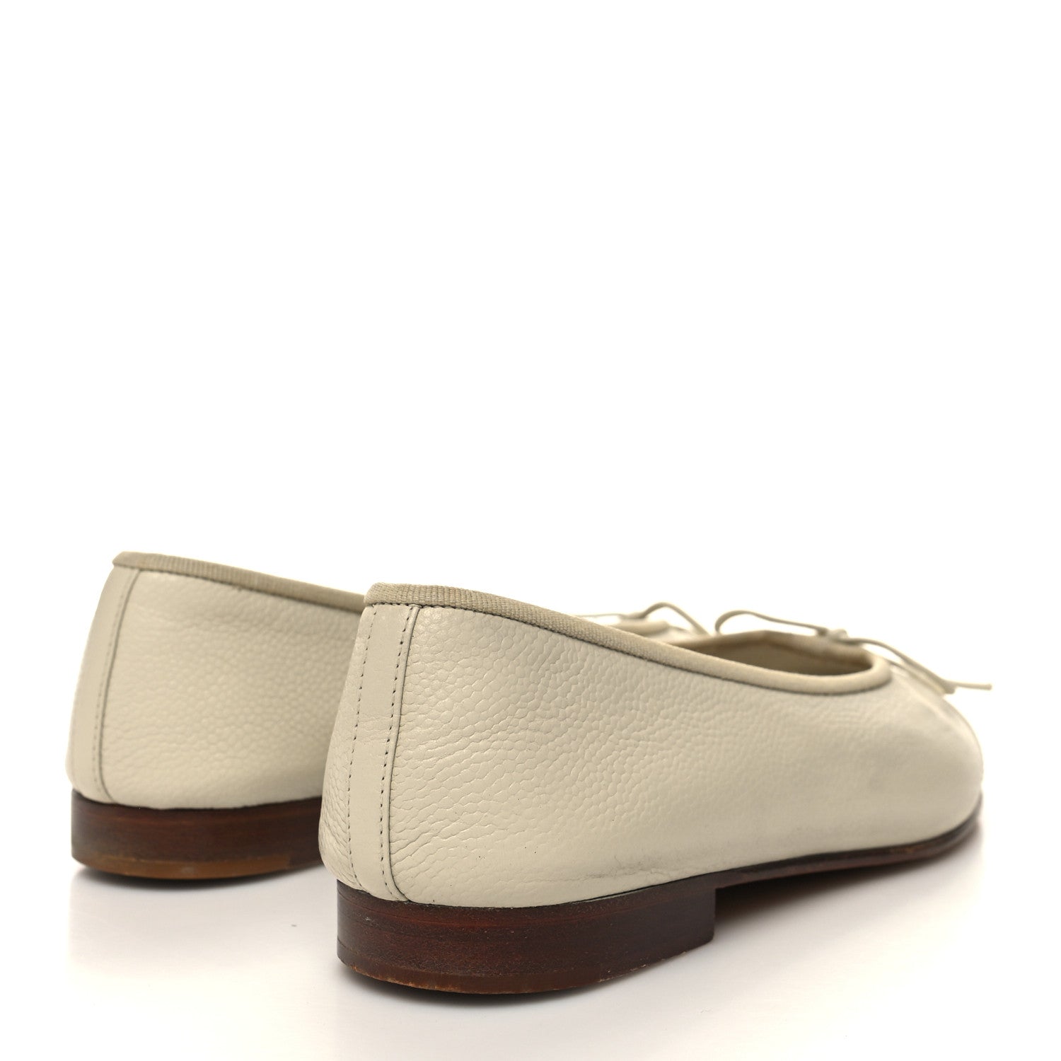 Chanel Lambskin Cap Toe CC Ballerina Flats 36 Beige 4 of 10