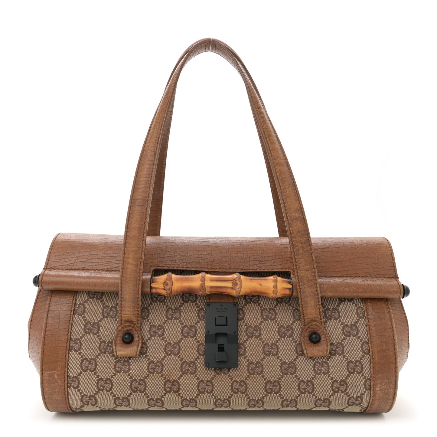Monogram Bamboo Bullet Satchel Brown