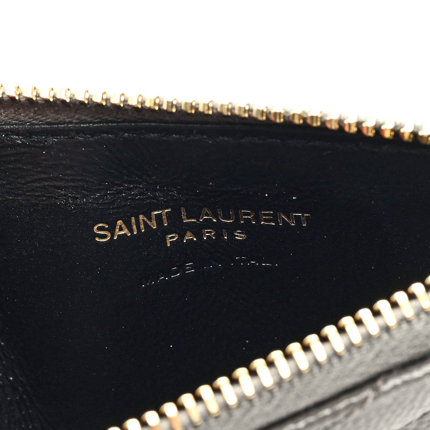 Saint Laurent Grain De Poudre Matelasse Chevron Monogram Fragments Zippered Card Case Fog 6 of 6