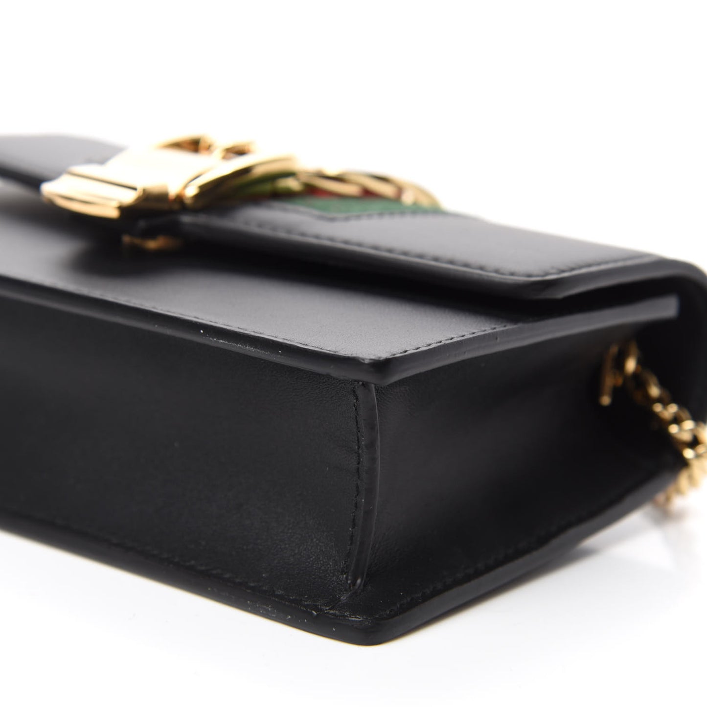 Calfskin Super Mini Sylvie Chain Shoulder Bag Black