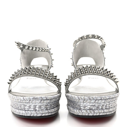 Christian Louboutin Vacchetta Laminato Madmonica 60 Platform Sandals 41 Silver 2 of 9
