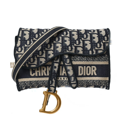 Christian Dior Oblique Slim Saddle Pouch Blue 1 of 8