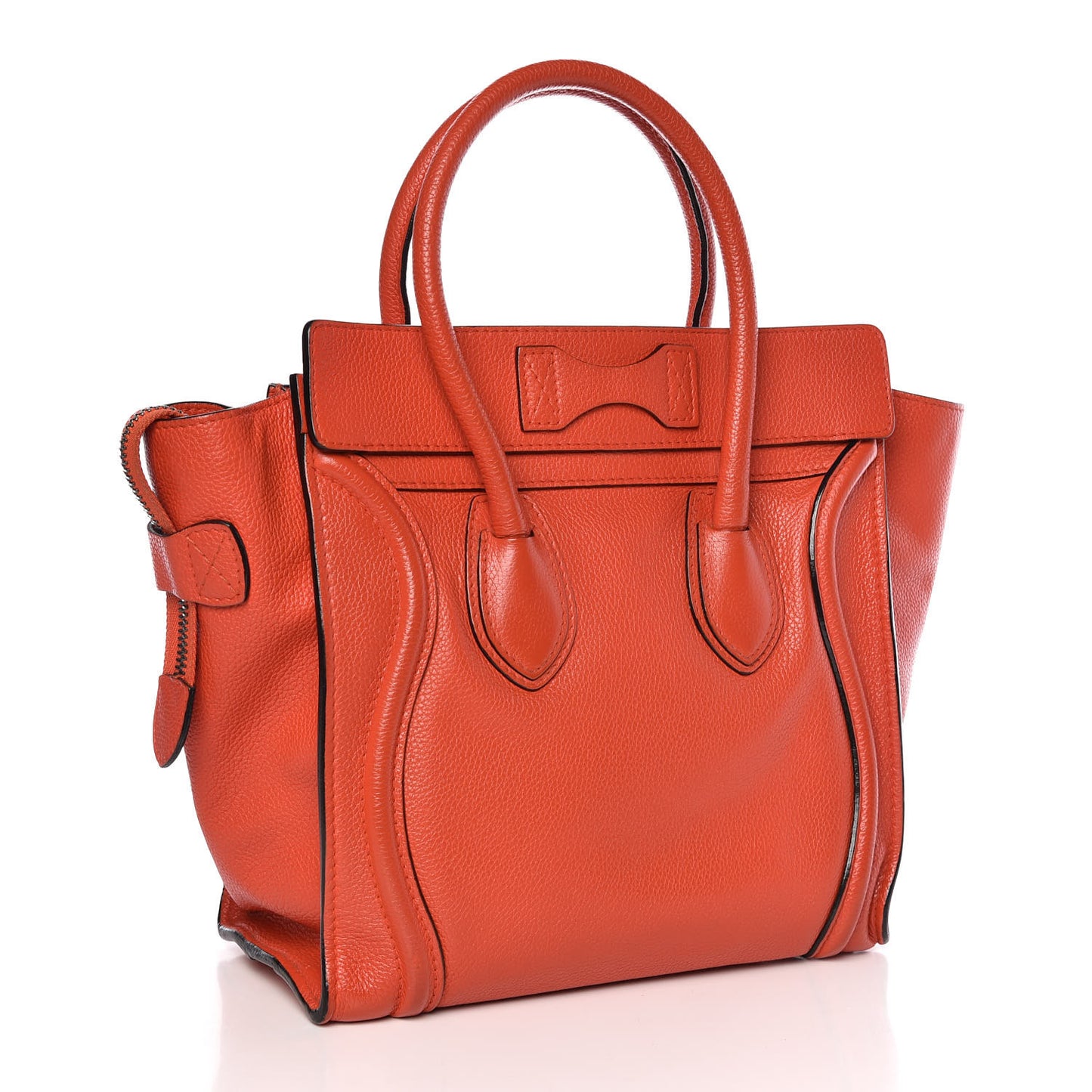 Pebbled Calfskin Micro Luggage Red