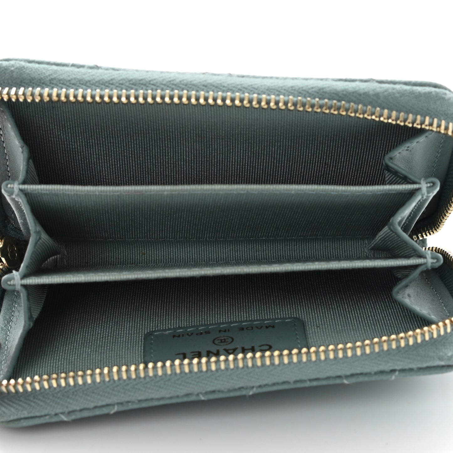 Caviar Quilted Zip Coin Purse Blue