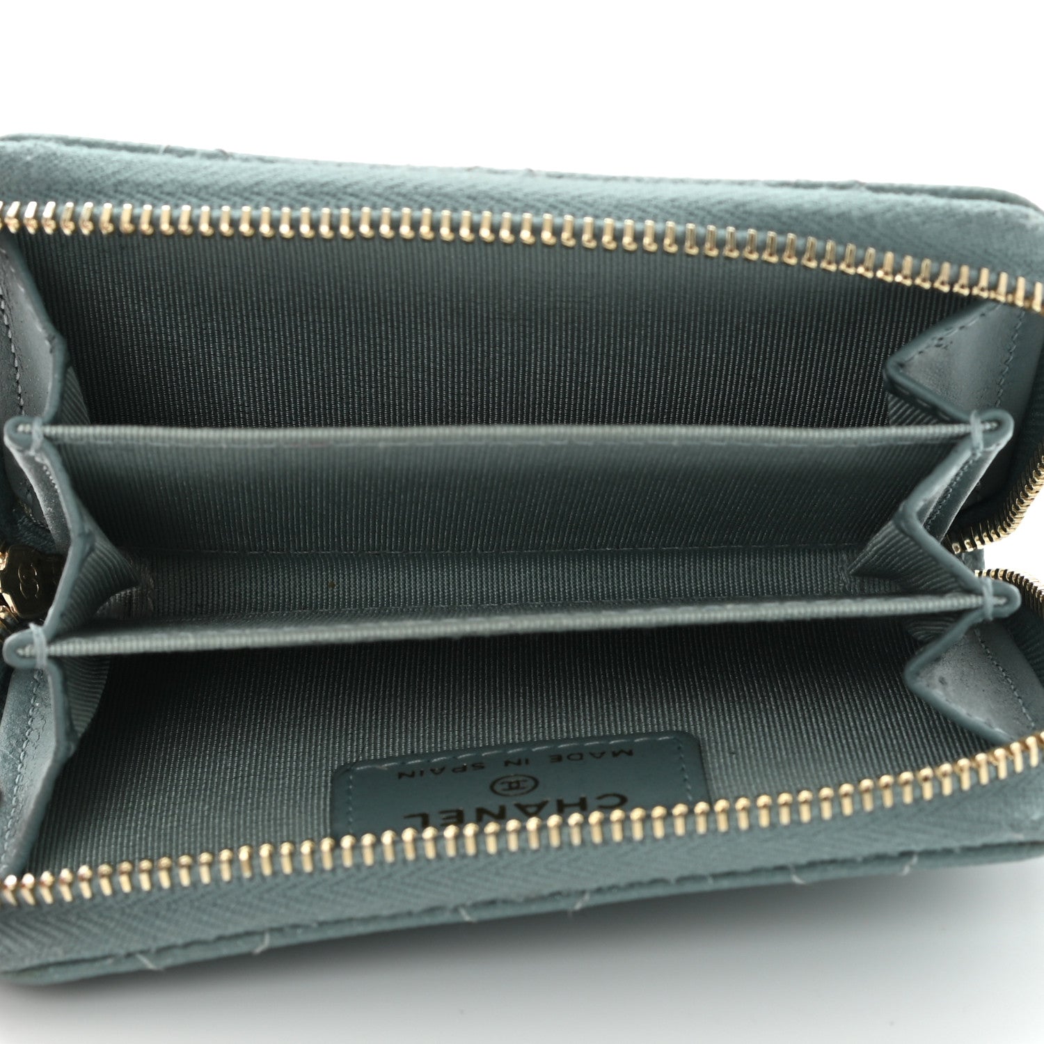 Chanel Caviar Quilted Zip Coin Purse Blue 5 of 10