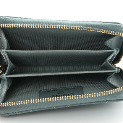 Chanel Caviar Quilted Zip Coin Purse Blue 5 of 10