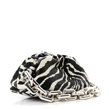 Bottega Veneta Nappa Zebra Print The Pouch Oversized Clutch White Black 3 of 10