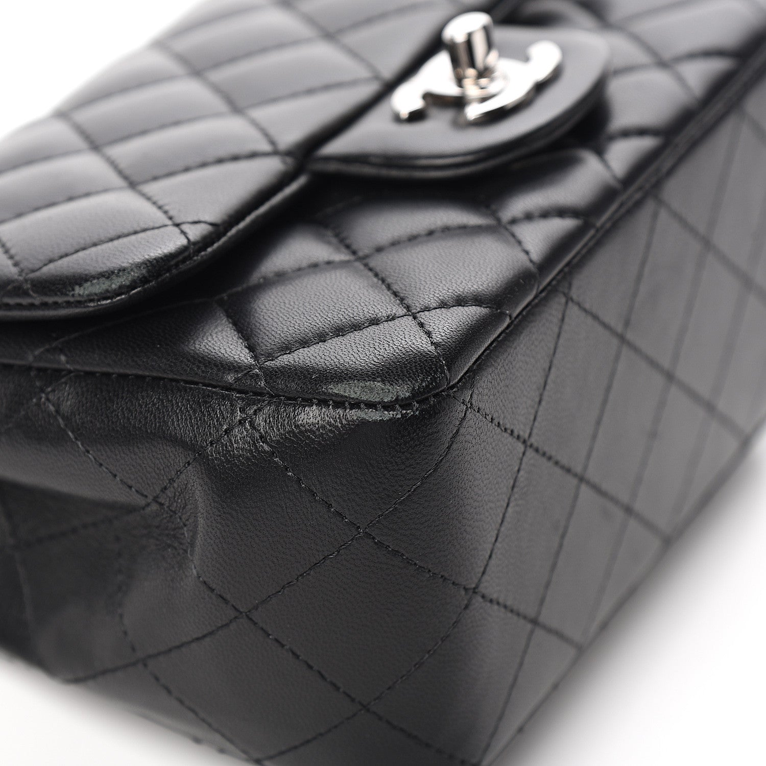 Chanel Lambskin Quilted Mini Square Flap Black 10 of 13