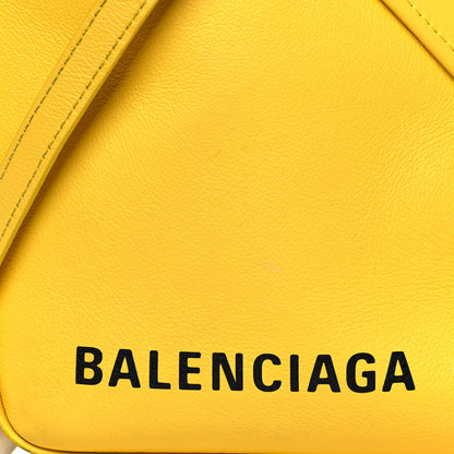 Balenciaga Shiny Day Calfskin Logo S Triangle Duffle Jaune Black 6 of 17