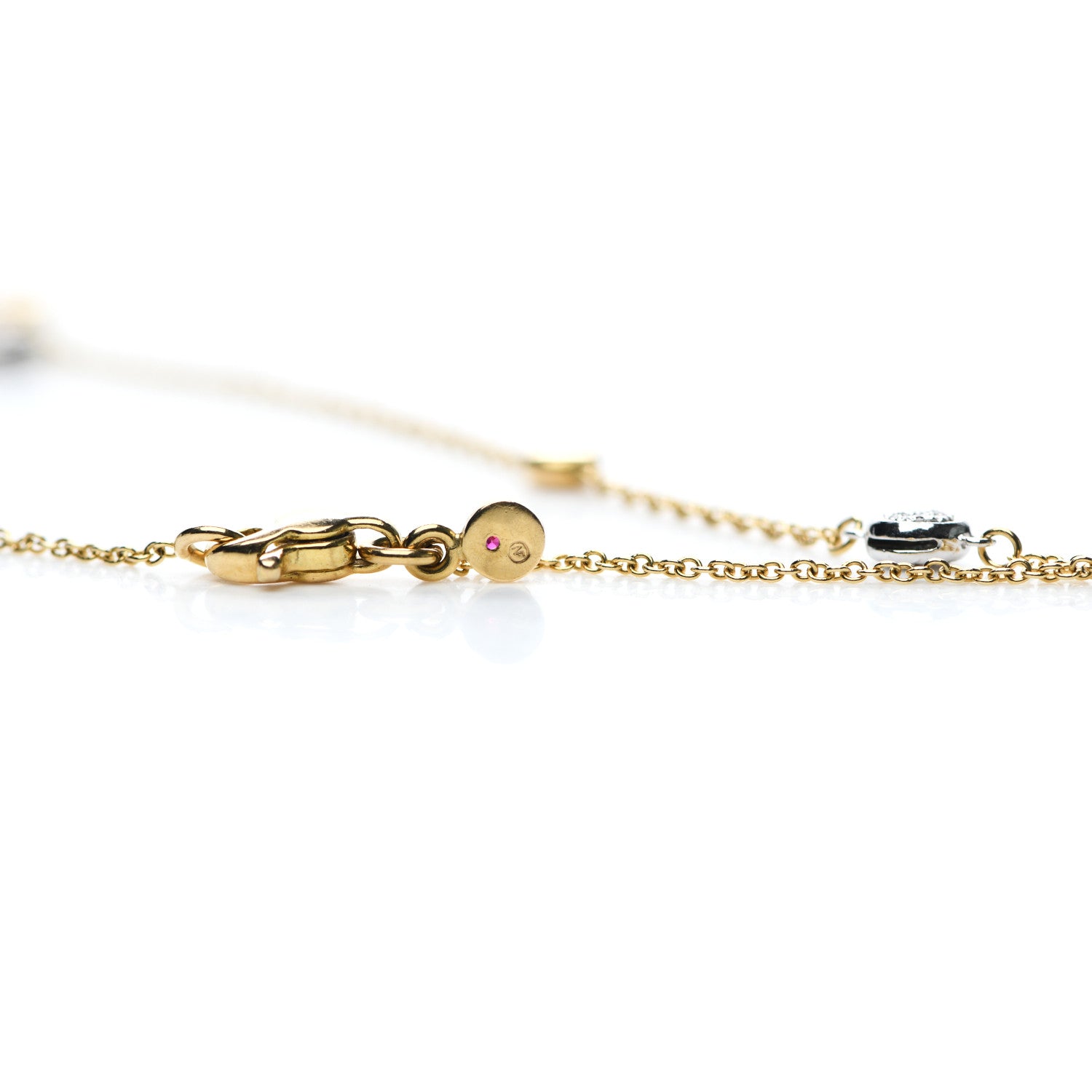 Roberto Coin 18K Yellow White Gold Diamond Station Y Drop Necklace 4 of 6