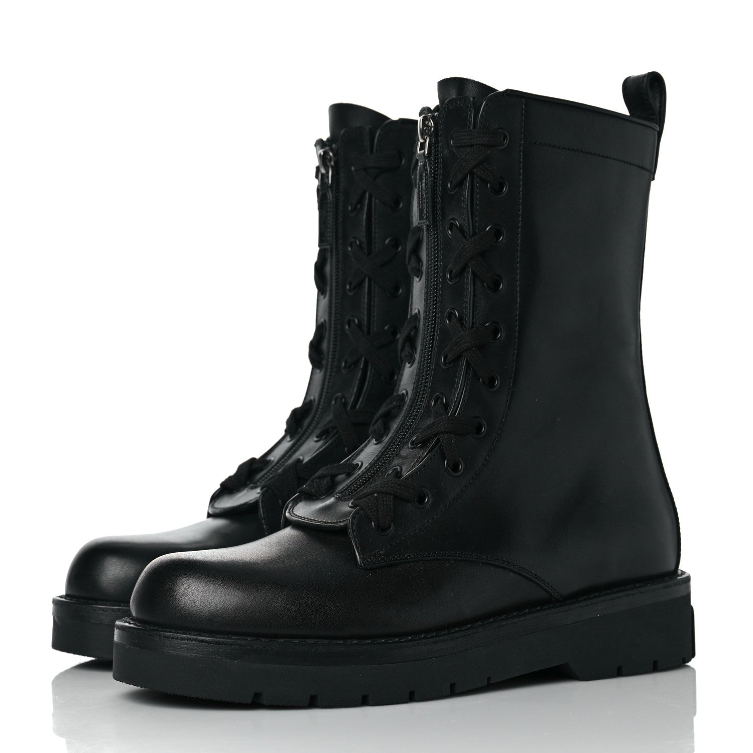 Valentino Garavani Calfskin XCombat 20/40mm Boots 39.5 Black 3 of 7