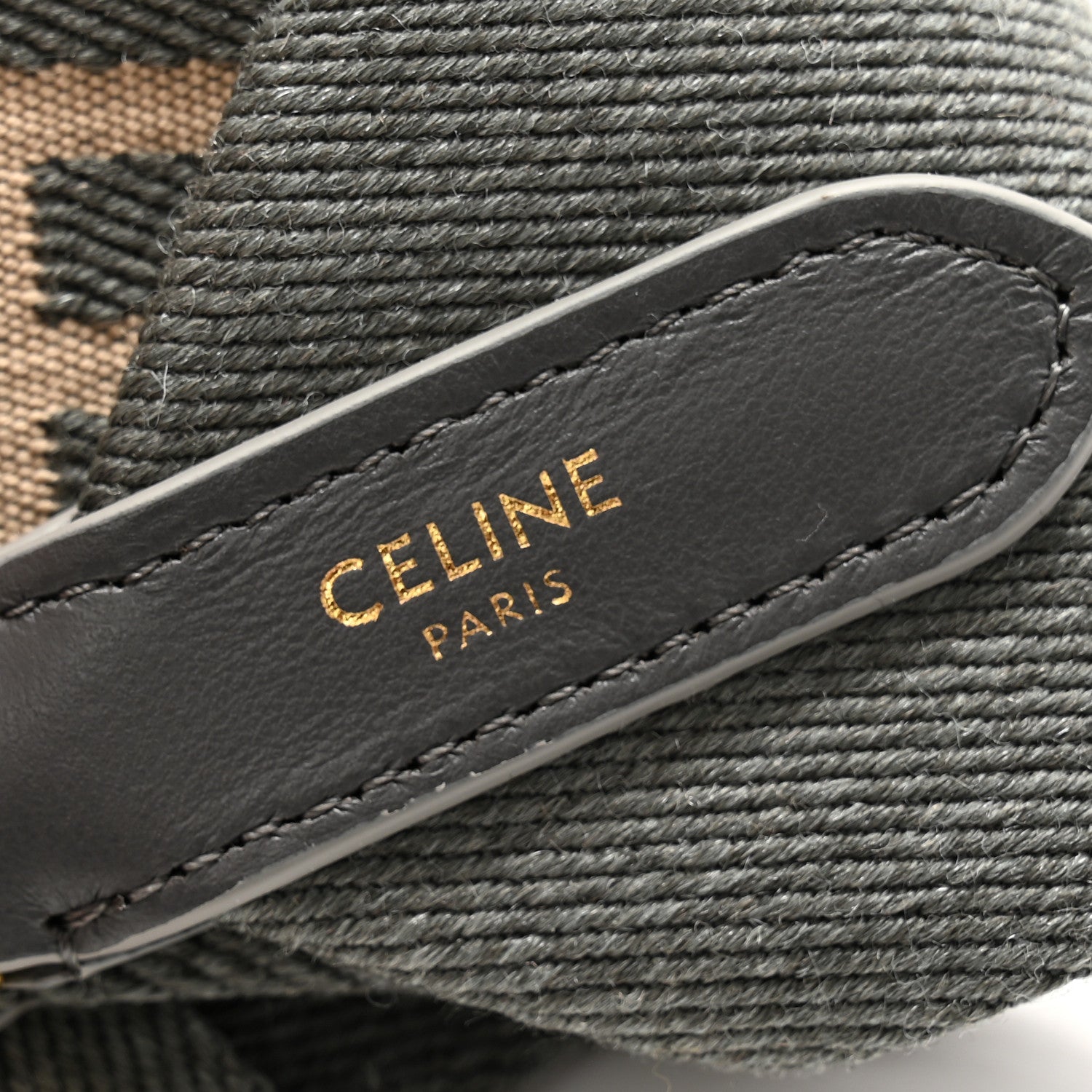 Celine Jacquard Wool Logo Short Strap Grey White 3 of 4