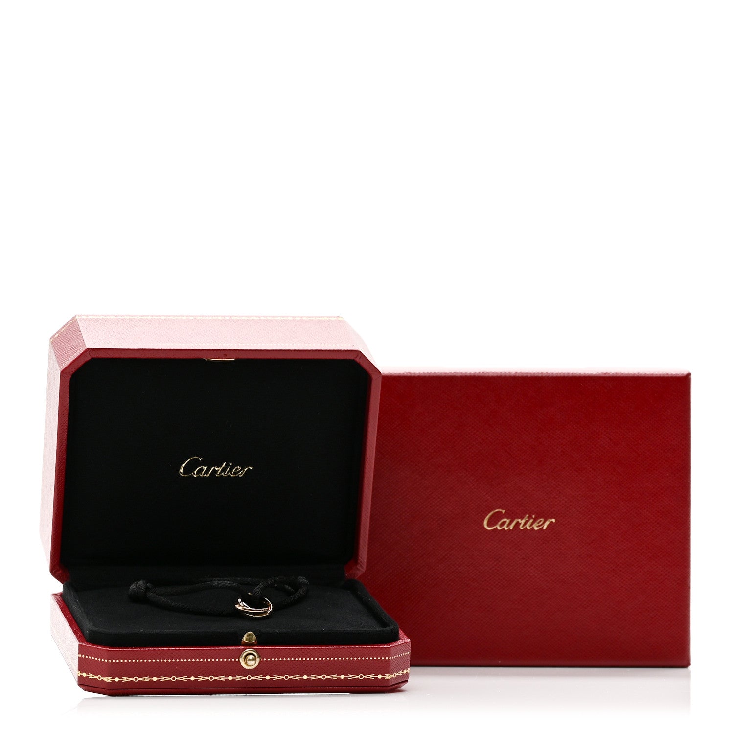 Cartier 18K Pink Yellow White Gold Trinity Adjustable Cord Bracelet Black 4 of 4