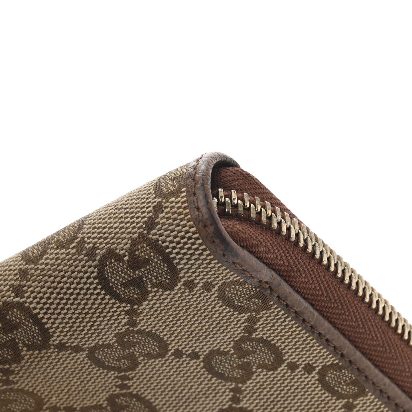 Monogram Dollar Calfskin Zip Around Wallet Beige Ebony Tabacco