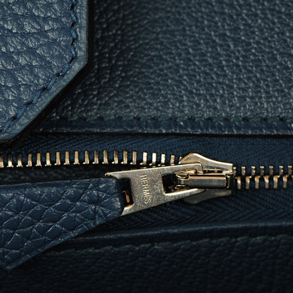 Hermes Taurillon Clemence Birkin 35 Bleu Thalassa 13 of 27