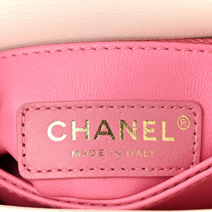 Chanel Goatskin Quilted Extra Mini Rainbow Coco Handle Flap White 5 of 9