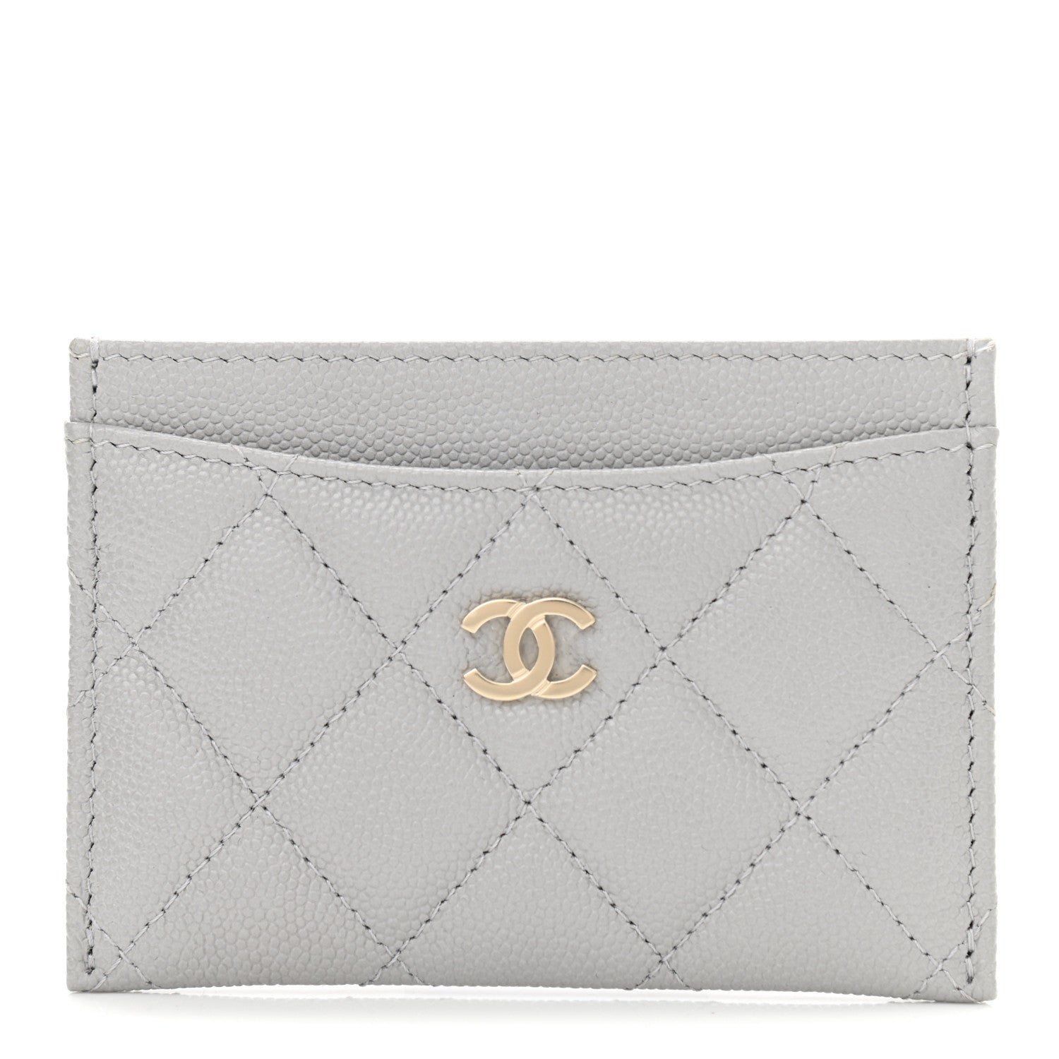 Chanel Caviar Quilted Card Holder Grey 1 of 8